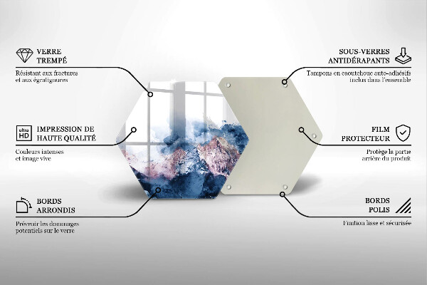 Protection plaque induction Montagnes peintes abstraites