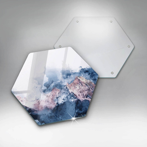 Protection plaque induction Montagnes peintes abstraites