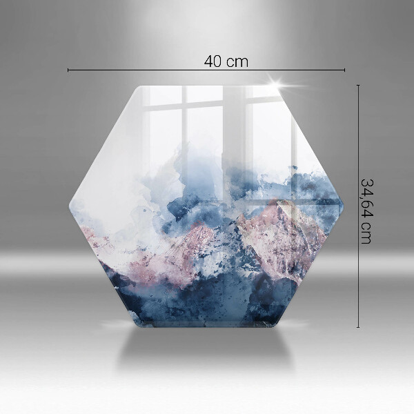 Protection plaque induction Montagnes peintes abstraites