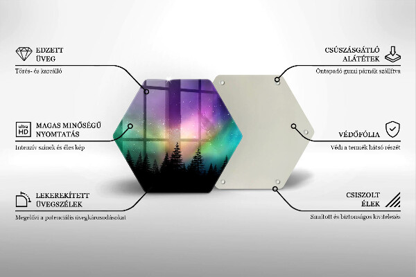 Protection plaque induction Aurores boréales et forêt