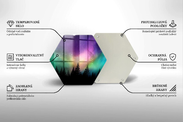 Protection plaque induction Aurores boréales et forêt