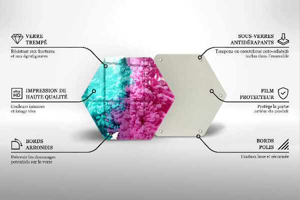 Protection plaque induction Fumée rose turquoise