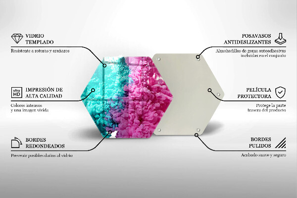 Protection plaque induction Fumée rose turquoise