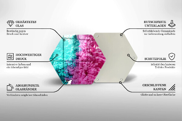 Protection plaque induction Fumée rose turquoise