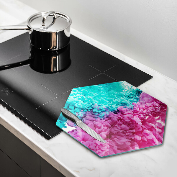 Protection plaque induction Fumée rose turquoise