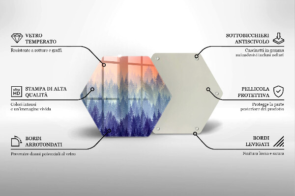 Protection plaque induction Forêt au coucher du soleil