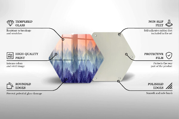 Protection plaque induction Forêt au coucher du soleil