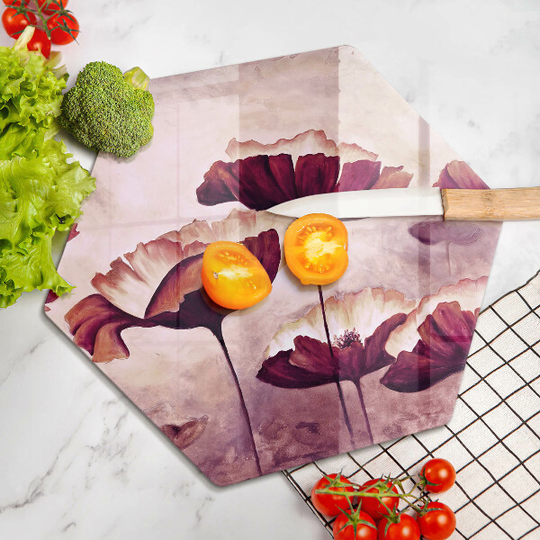 Protection plaque induction Peinture de fleurs