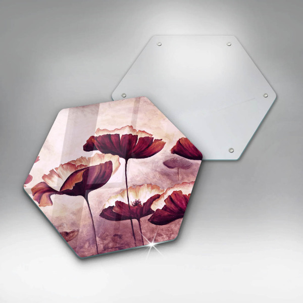 Protection plaque induction Peinture de fleurs