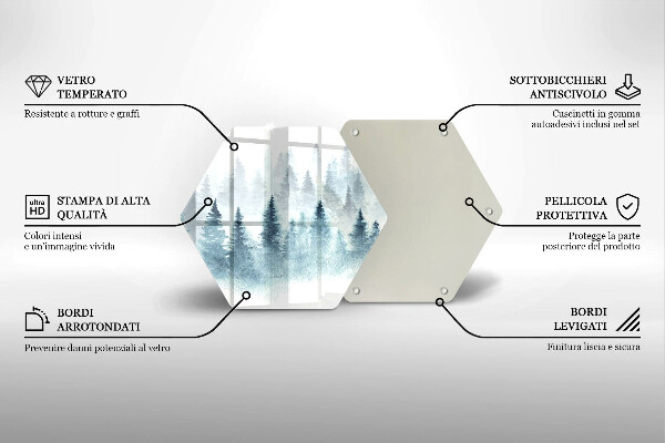 Protection plaque induction Forêt d'hiver peinte