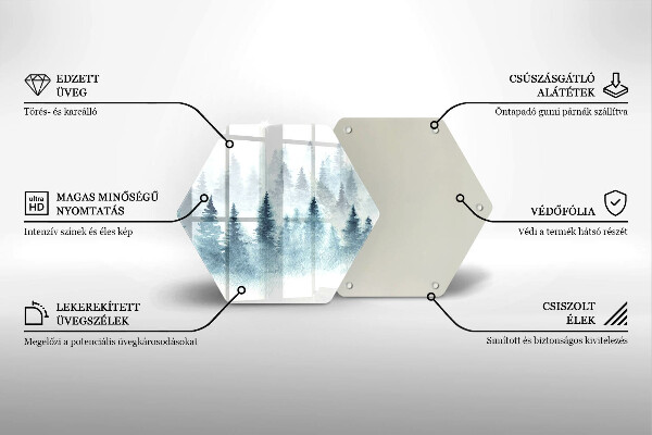 Protection plaque induction Forêt d'hiver peinte