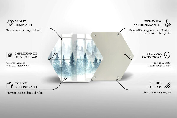 Protection plaque induction Forêt d'hiver peinte