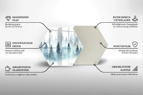 Protection plaque induction Forêt d'hiver peinte