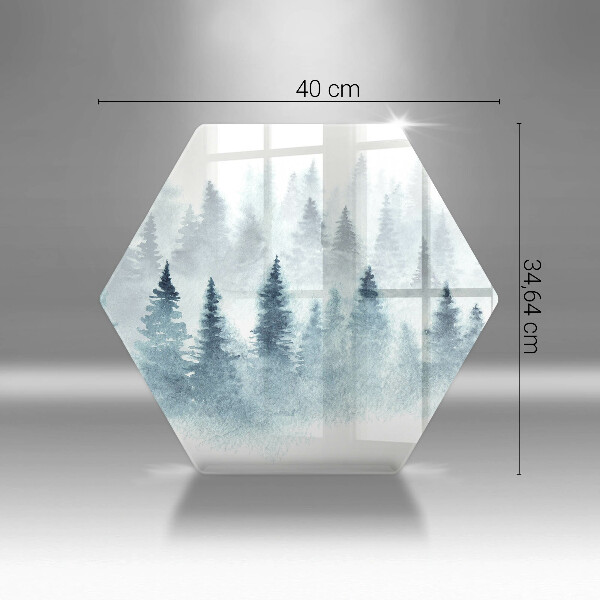 Protection plaque induction Forêt d'hiver peinte