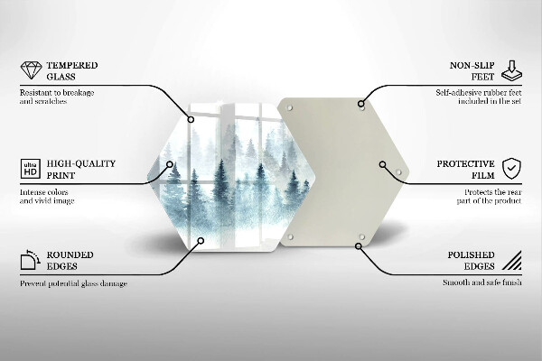 Protection plaque induction Forêt d'hiver peinte