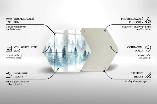 Protection plaque induction Forêt d'hiver peinte