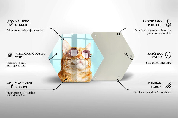 Protection plaque induction Chat rouge avec des lunettes