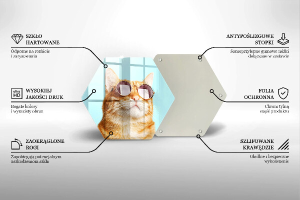 Protection plaque induction Chat rouge avec des lunettes