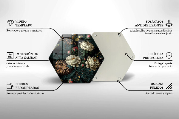 Protection plaque induction Fleurs de pivoine vintage