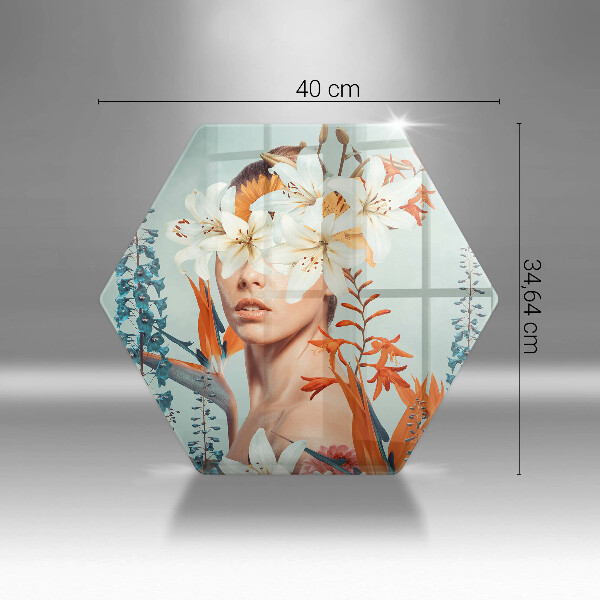 Protection plaque induction Femme en fleurs