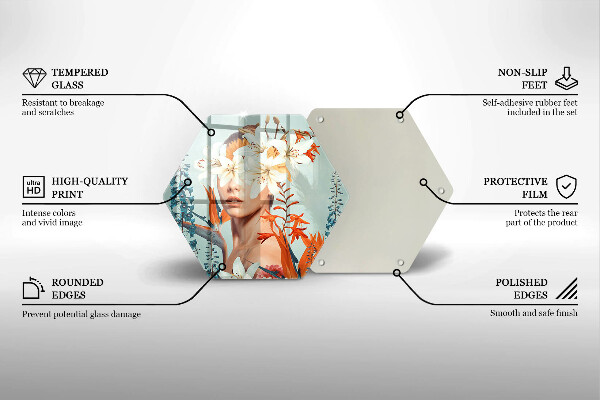 Protection plaque induction Femme en fleurs