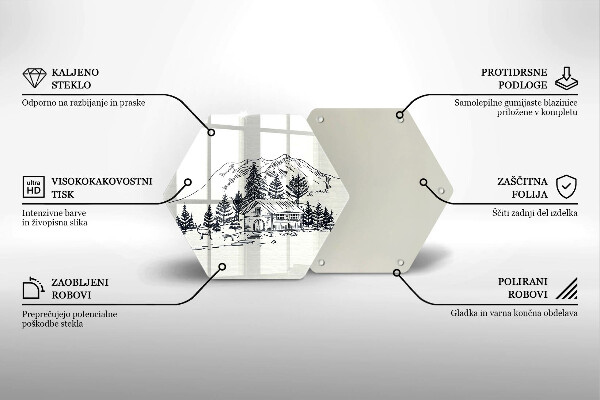 Cache plaque de cuisson Dessin d'un chalet à la montagne