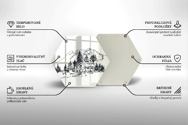 Cache plaque de cuisson Dessin d'un chalet à la montagne
