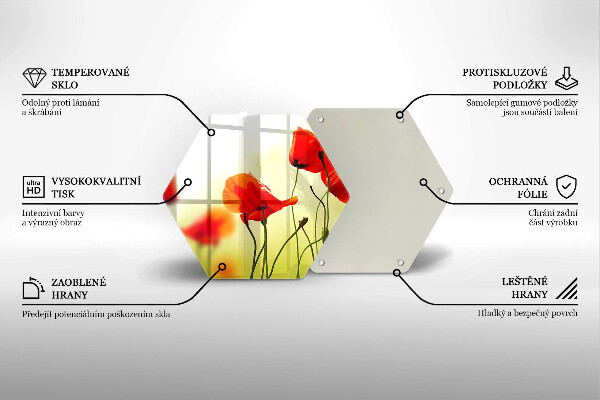 Cache plaque de cuisson Fleurs de coquelicots rouges