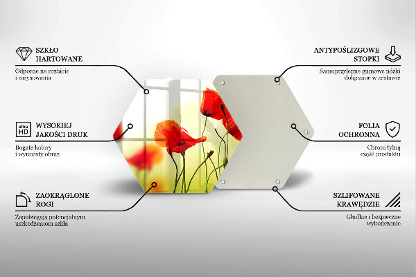 Cache plaque de cuisson Fleurs de coquelicots rouges