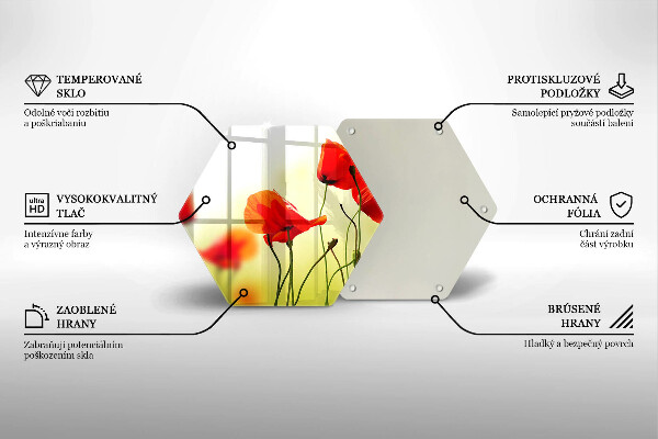 Cache plaque de cuisson Fleurs de coquelicots rouges