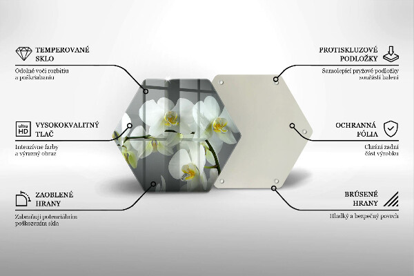 Cache plaque de cuisson Fleurs d'orchidées blanches