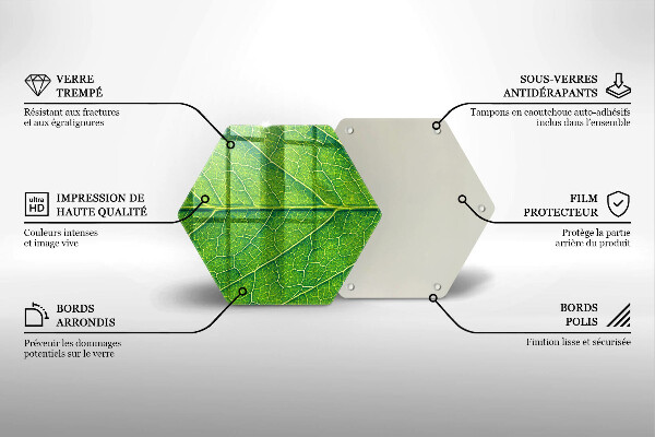 Cache plaque de cuisson Nervures des feuilles naturelles