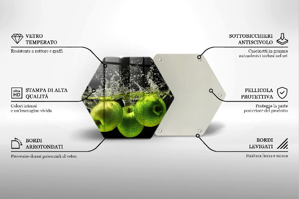 Cache plaque de cuisson Pommes vertes et eau