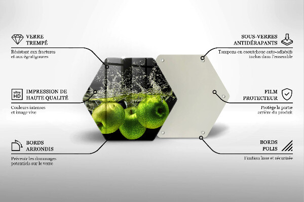 Cache plaque de cuisson Pommes vertes et eau