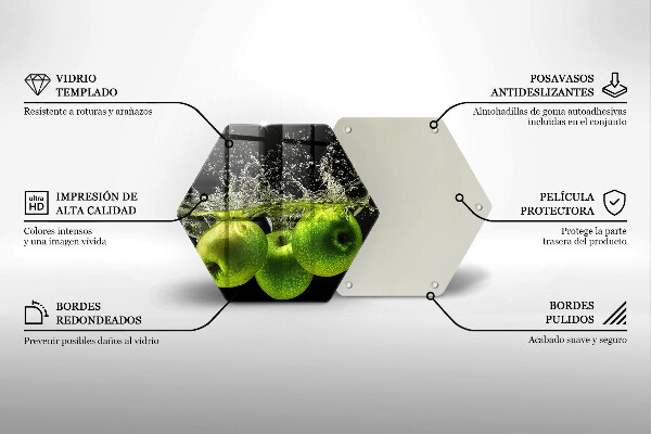 Cache plaque de cuisson Pommes vertes et eau