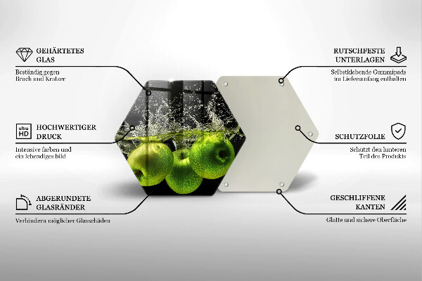 Cache plaque de cuisson Pommes vertes et eau