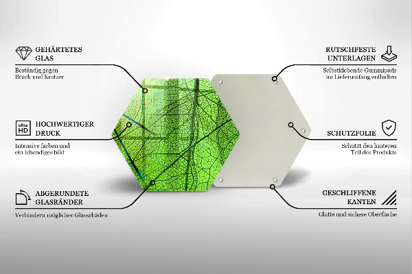 Cache plaque de cuisson Nervures des feuilles naturelles