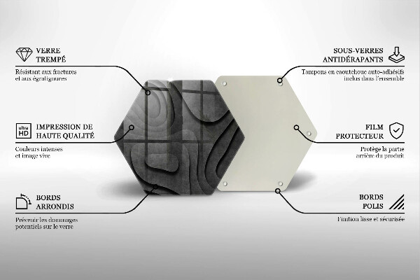 Cache plaque de cuisson Formes de pierre 3D