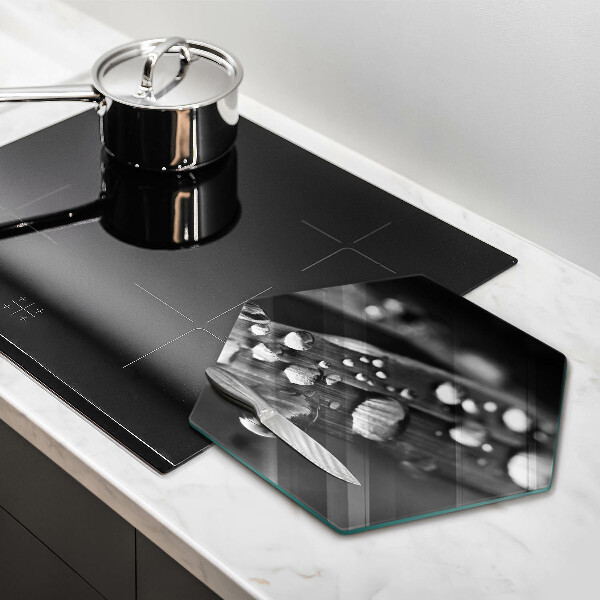 Cache plaque de cuisson La rosée tombe sur les feuilles