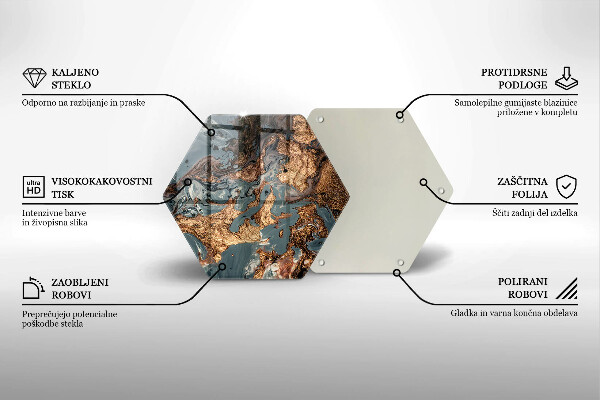 Protection plaque induction Structure rocheuse dorée