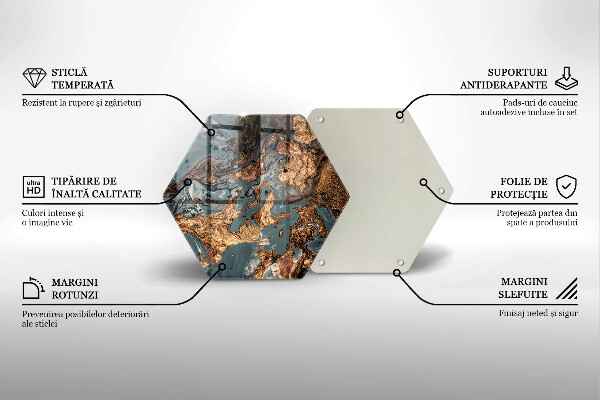 Protection plaque induction Structure rocheuse dorée
