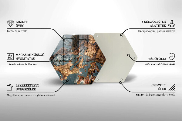 Protection plaque induction Structure rocheuse dorée