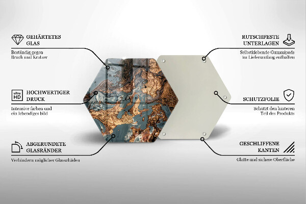 Protection plaque induction Structure rocheuse dorée