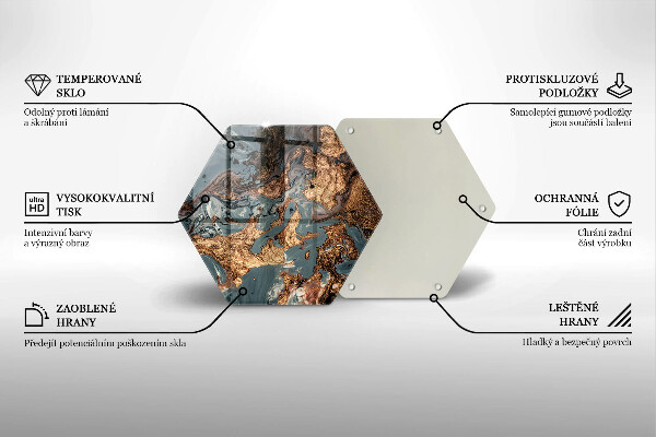 Protection plaque induction Structure rocheuse dorée