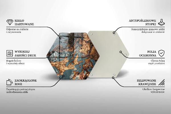 Protection plaque induction Structure rocheuse dorée