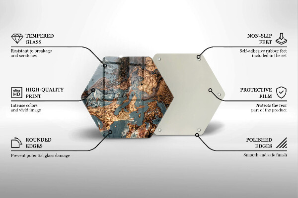 Protection plaque induction Structure rocheuse dorée