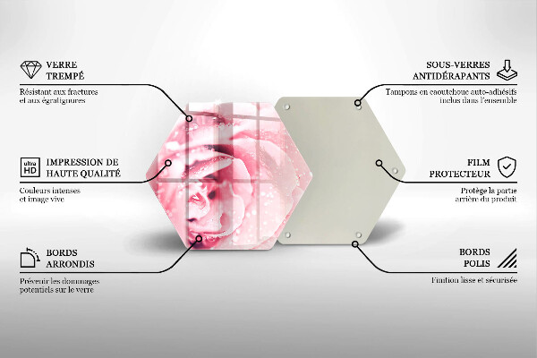 Protection plaque induction Gouttes de rosée et fleur rose