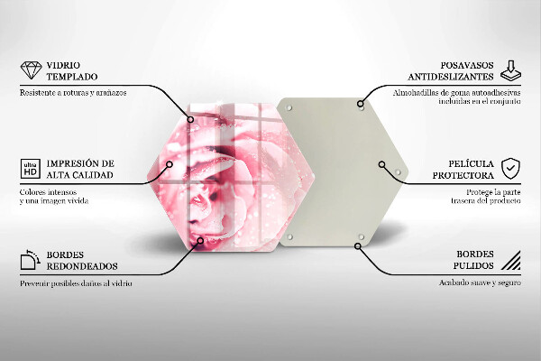 Protection plaque induction Gouttes de rosée et fleur rose