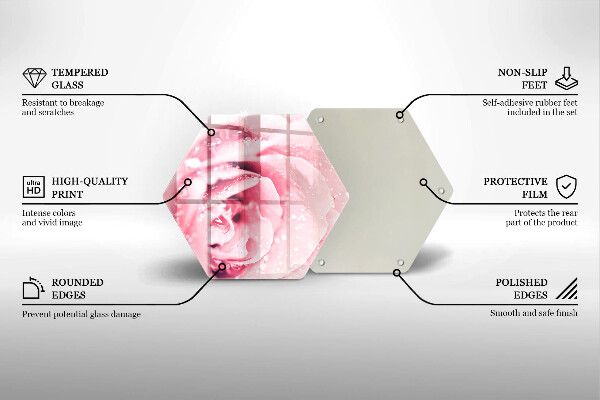 Protection plaque induction Gouttes de rosée et fleur rose