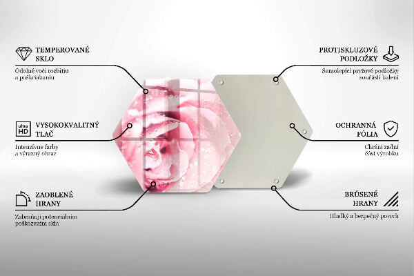 Protection plaque induction Gouttes de rosée et fleur rose